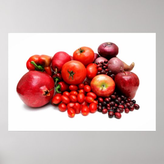 Rotes Obst Und Gemuse Poster Zazzle De