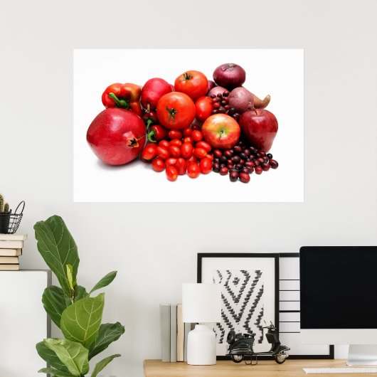 Rotes Obst und Gemüse Poster (Heimbüro)
