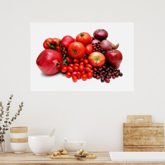Rotes Obst und Gemüse Poster (Küche)