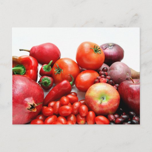 Rotes Obst und Gemüse Postkarte (Vorderseite)