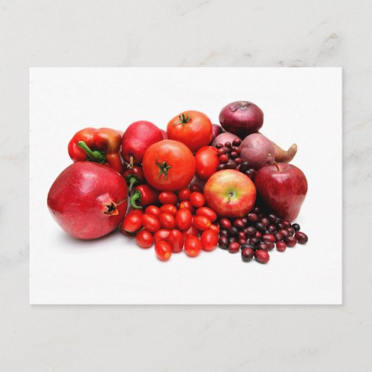 Rotes Obst und Gemüse Postkarte (Vorderseite)
