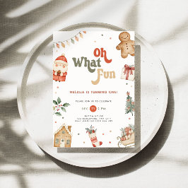Rotes Oh Was Für Ein Spaß Weihnachten 1. Geburtsta Einladung