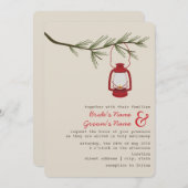 Rotes Öl Laternenfisch Evergreen Camping Hochzeit Einladung (Vorne/Hinten)