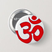 Rotes OM, OM, SANSKRIT, BESCHWÖRUNGSFORMEL, Button (Vorne & Hinten)