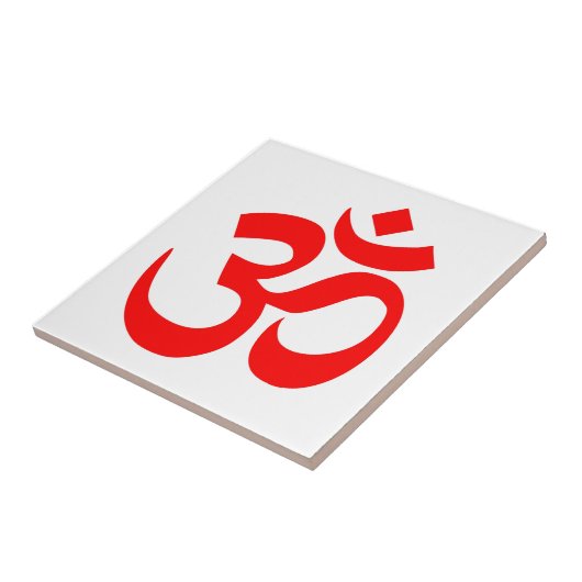 Rotes Om Symbol Fliese (Seite)