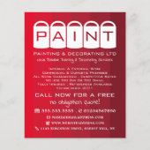 Rotes Ombre, farbige Eimer, Maler und Dekorator Flyer (Vorne)