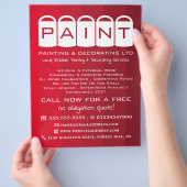 Rotes Ombre, farbige Eimer, Maler und Dekorator Flyer (Hand)