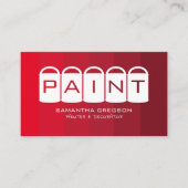 Rotes Ombre, farbige Eimer, Maler und Dekorator Visitenkarte (Vorderseite)