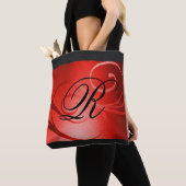 Rotes Ombre Swirbeldesign mit Monogramm Tasche (Von Nahem)