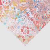 Rotes orange blaues abstraktes Blumenseidenpapier Seidenpapier (Ausschnitt)