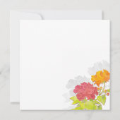 Rotes Orange Floral Wedding Foto Save the Date (Rückseite)