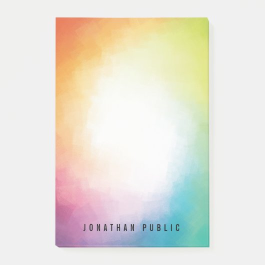 Rotes Orange Gelb Lila Grün Modernste Post-it Klebezettel (Vorderseite)