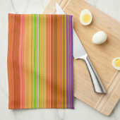 Rotes orange Gelb stripes Geschirrtuch (Viertel Falte)