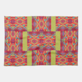 Rotes Orange Gelbblau Abstrakte Acryl Geschirrtuch (Horizontal)