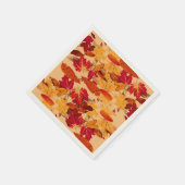 Rotes Orange Gelbbraun Herbst Blätter Serviette (Ecke)