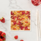 Rotes Orange Gelbbraun Herbst Blätter Serviette (Beispiel)