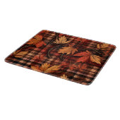 ROTES ORANGE GELBE KARIERT MIT HERBSTLAUBEN SCHNEIDEBRETT (Ecke)