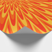Rotes, orange, gelbes Berstmuster Geschenkpapier (Ecke)