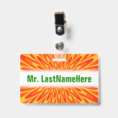 Rotes, orange, gelbes Berstmuster + Individueller Ausweis (Vorderseite mit Clip)