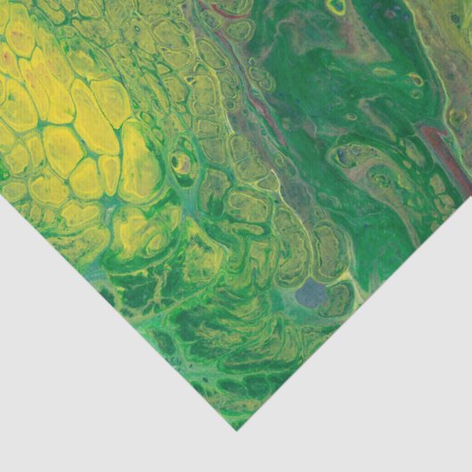 Rotes Orange Gelbgrün Abstraktes Dekouting Seidenpapier (Detail)