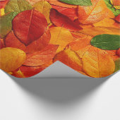 Rotes orange Gold u. grünes Fall-Oval-Blätter Geschenkpapier (Ecke)
