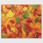 Rotes orange Gold u. grünes Fall-Oval-Blätter Geschenkpapier (Flach)