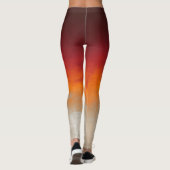 Rotes Orange Grau Weiße rustikale Omelone Leggings (Rückseite)