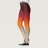 Rotes Orange Grau Weiße rustikale Omelone Leggings (Links)