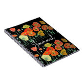 Rotes Orange Mohn Pappies Blumenblatt Wasserfarbe Notizblock (Rechte Seite)