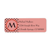 Rotes Orange Polka Dot Monogramm (Vorne)