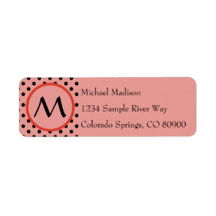 Rotes Orange Polka Dot Monogramm