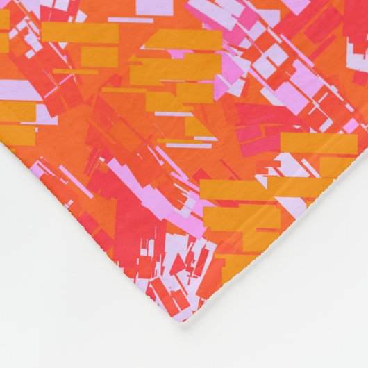 Rotes Orange Rosa Random Rectangle Fleece Blanken (Ecke)