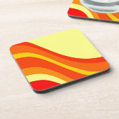 Rotes Orange und Gelb Getränkeuntersetzer (Linke Seite)