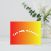 Rotes Orange und Gelbes Ombre Postkarte (Stehend Vorderseite)