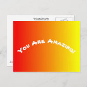 Rotes Orange und Gelbes Ombre Postkarte (Vorne/Hinten)