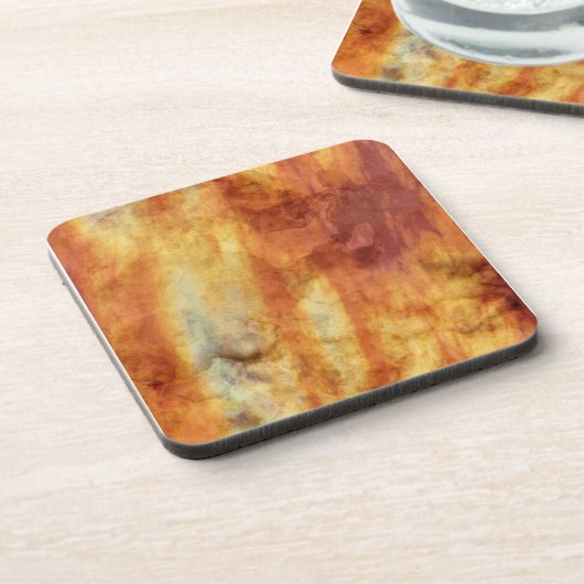 Rotes Orange und Gelbschwellen Untersetzer (Linke Seite)