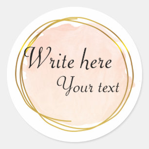 Rotes Orange Wasserfarbkreis Gold Runder Aufkleber