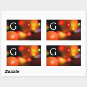 ROTES ORANGE YELLOW SCHWARZES FRAKTAL BUBBLES MONO RECHTECKIGER AUFKLEBER (Blatt)