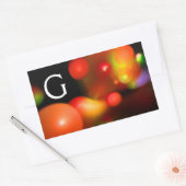 ROTES ORANGE YELLOW SCHWARZES FRAKTAL BUBBLES MONO RECHTECKIGER AUFKLEBER (Umschlag)