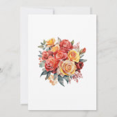 Rotes, orangefarbenes und mageres Brautparty Einladung (Rückseite)