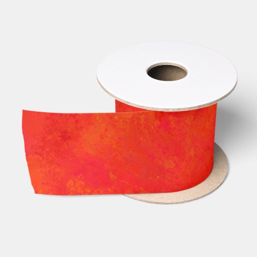 Rotes oranges abstraktes Muster Satinband (Spule)