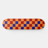 Rotes oranges blaues Karomuster Design Skateboard (Horizontal)