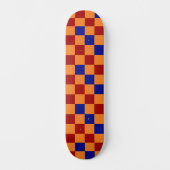 Rotes oranges blaues Karomuster Design Skateboard (Vorderseite)