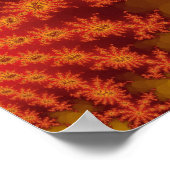 Rotes Oranges Dekastell-Plakat Poster (Ecke)