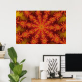 Rotes Oranges Dekastell-Plakat Poster (Heimbüro)