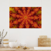 Rotes Oranges Dekastell-Plakat Poster (Küche)