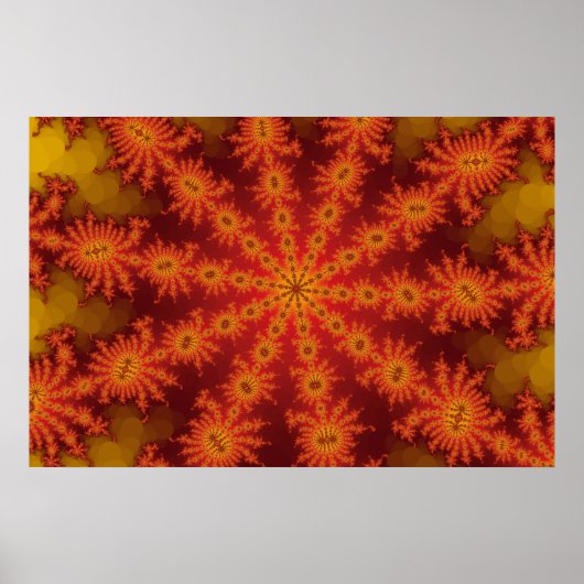 Rotes Oranges Dekastell-Plakat Poster (Vorne)