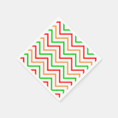 Rotes, oranges und grünes Chevron-Muster Serviette (Ecke)