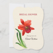 Rotes Orchid-Brautparty Einladung (Vorderseite)