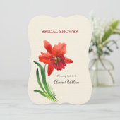 Rotes Orchid-Brautparty Einladung (Stehend Vorderseite)